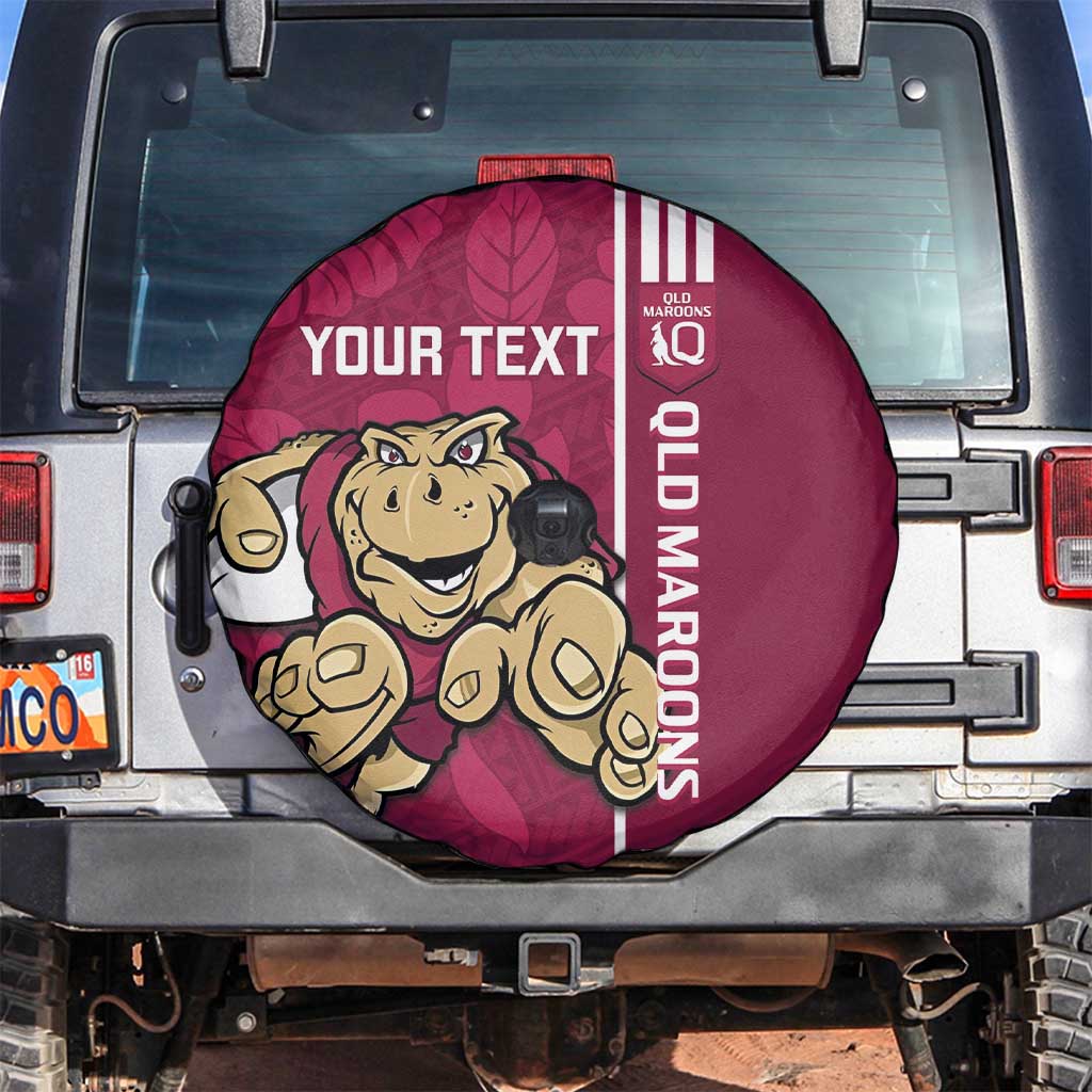 Custom QLD Maroons Rugby Spare Tire Cover Cane Toads Polynesian Pattern Tropical Vibes