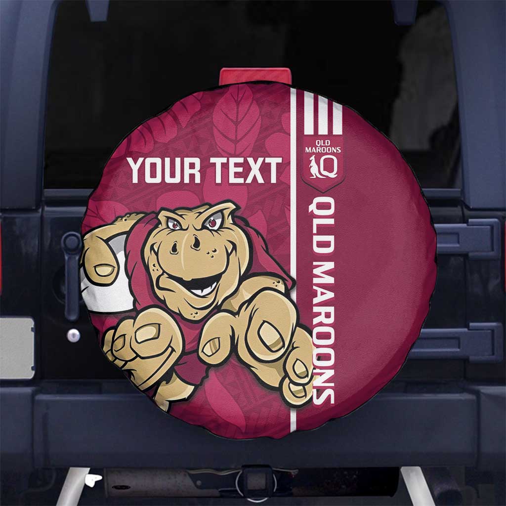 Custom QLD Maroons Rugby Spare Tire Cover Cane Toads Polynesian Pattern Tropical Vibes