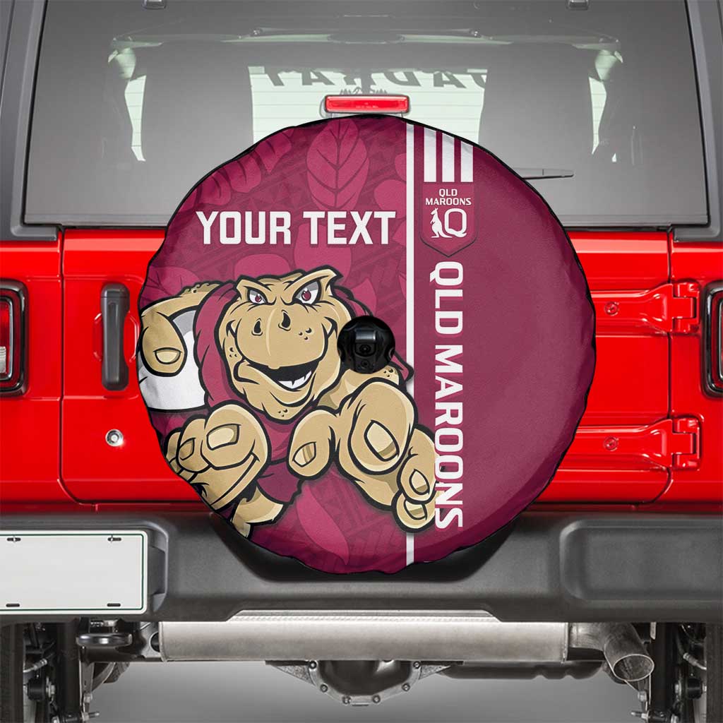 Custom QLD Maroons Rugby Spare Tire Cover Cane Toads Polynesian Pattern Tropical Vibes