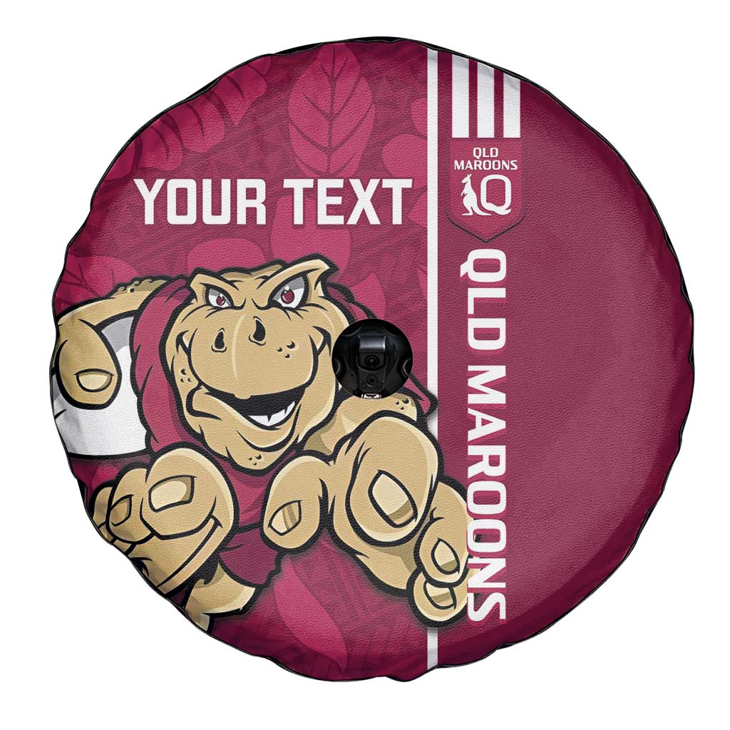 Custom QLD Maroons Rugby Spare Tire Cover Cane Toads Polynesian Pattern Tropical Vibes