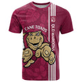 Custom QLD Maroons Rugby T Shirt Cane Toads Polynesian Pattern Tropical Vibes