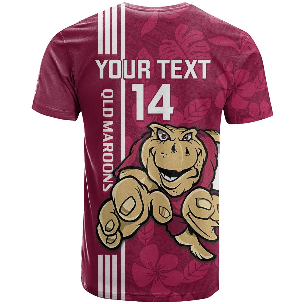 Custom QLD Maroons Rugby T Shirt Cane Toads Polynesian Pattern Tropical Vibes