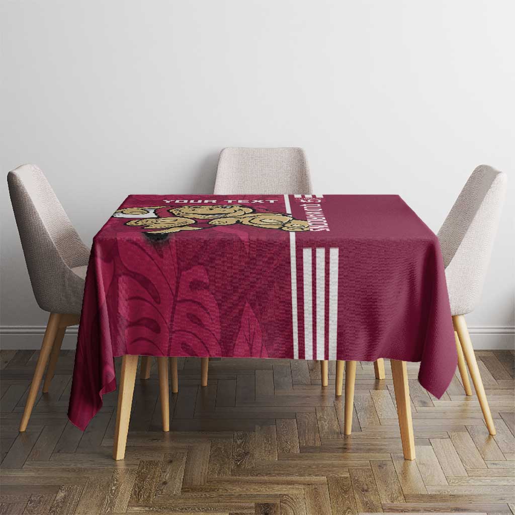 Custom QLD Maroons Rugby Tablecloth Cane Toads Polynesian Pattern Tropical Vibes