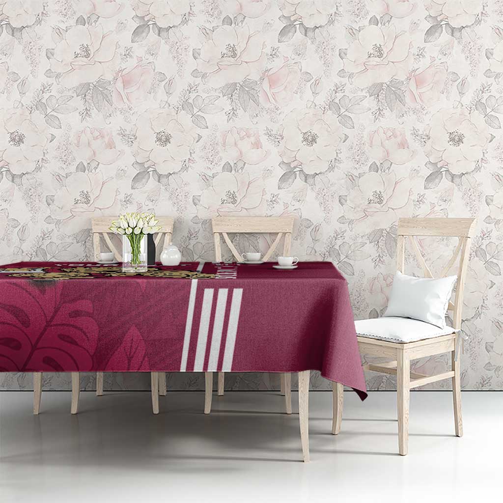 Custom QLD Maroons Rugby Tablecloth Cane Toads Polynesian Pattern Tropical Vibes