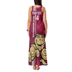Custom QLD Maroons Rugby Tank Maxi Dress Cane Toads Polynesian Pattern Tropical Vibes