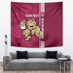 Custom QLD Maroons Rugby Tapestry Cane Toads Polynesian Pattern Tropical Vibes