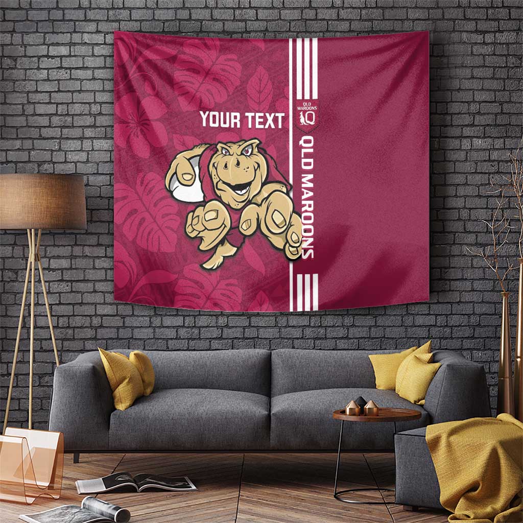 Custom QLD Maroons Rugby Tapestry Cane Toads Polynesian Pattern Tropical Vibes