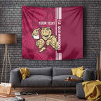 Custom QLD Maroons Rugby Tapestry Cane Toads Polynesian Pattern Tropical Vibes