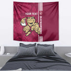 Custom QLD Maroons Rugby Tapestry Cane Toads Polynesian Pattern Tropical Vibes