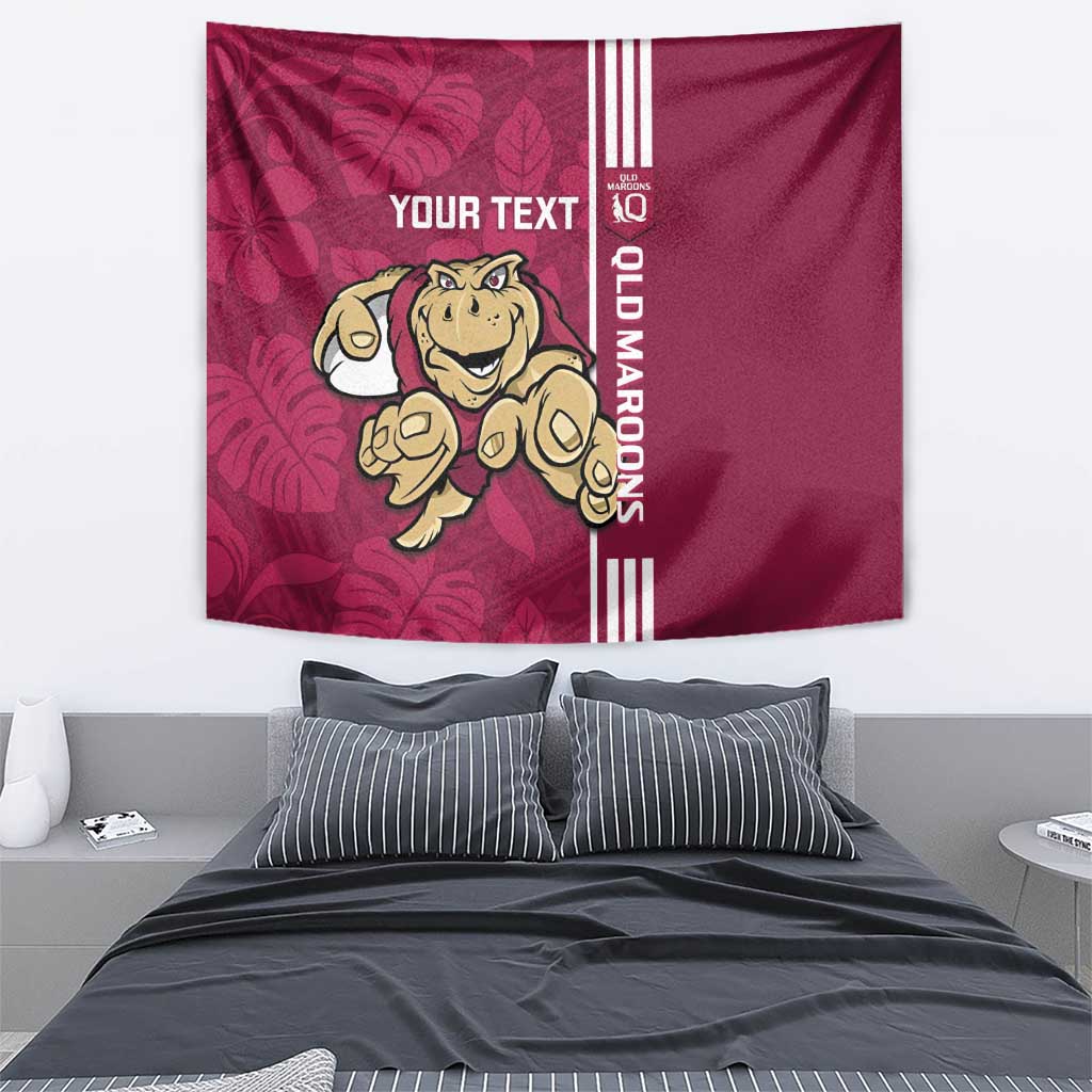 Custom QLD Maroons Rugby Tapestry Cane Toads Polynesian Pattern Tropical Vibes