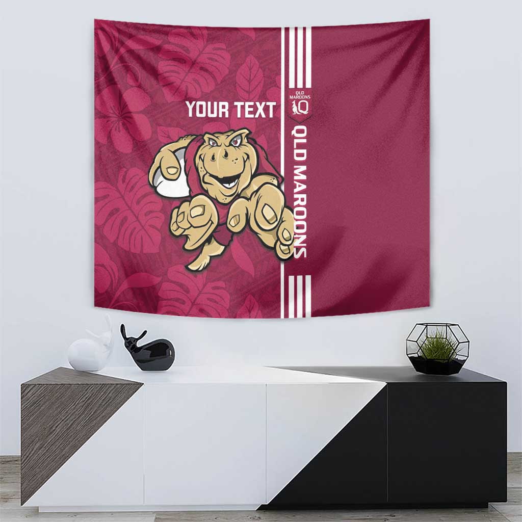 Custom QLD Maroons Rugby Tapestry Cane Toads Polynesian Pattern Tropical Vibes
