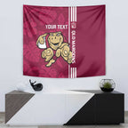 Custom QLD Maroons Rugby Tapestry Cane Toads Polynesian Pattern Tropical Vibes