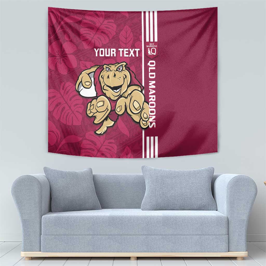 Custom QLD Maroons Rugby Tapestry Cane Toads Polynesian Pattern Tropical Vibes