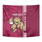 Custom QLD Maroons Rugby Tapestry Cane Toads Polynesian Pattern Tropical Vibes
