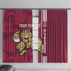 Custom QLD Maroons Rugby Window Curtain Cane Toads Polynesian Pattern Tropical Vibes