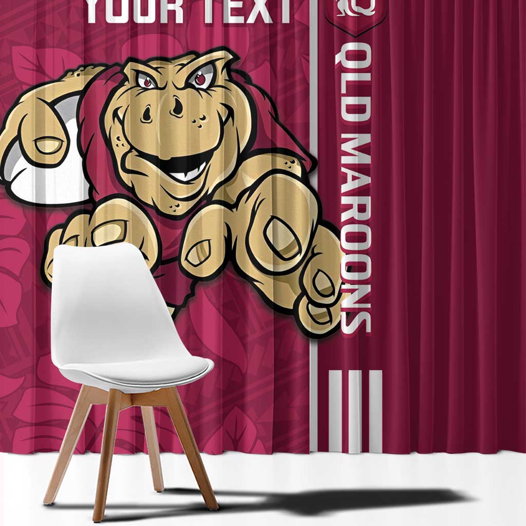 Custom QLD Maroons Rugby Window Curtain Cane Toads Polynesian Pattern Tropical Vibes