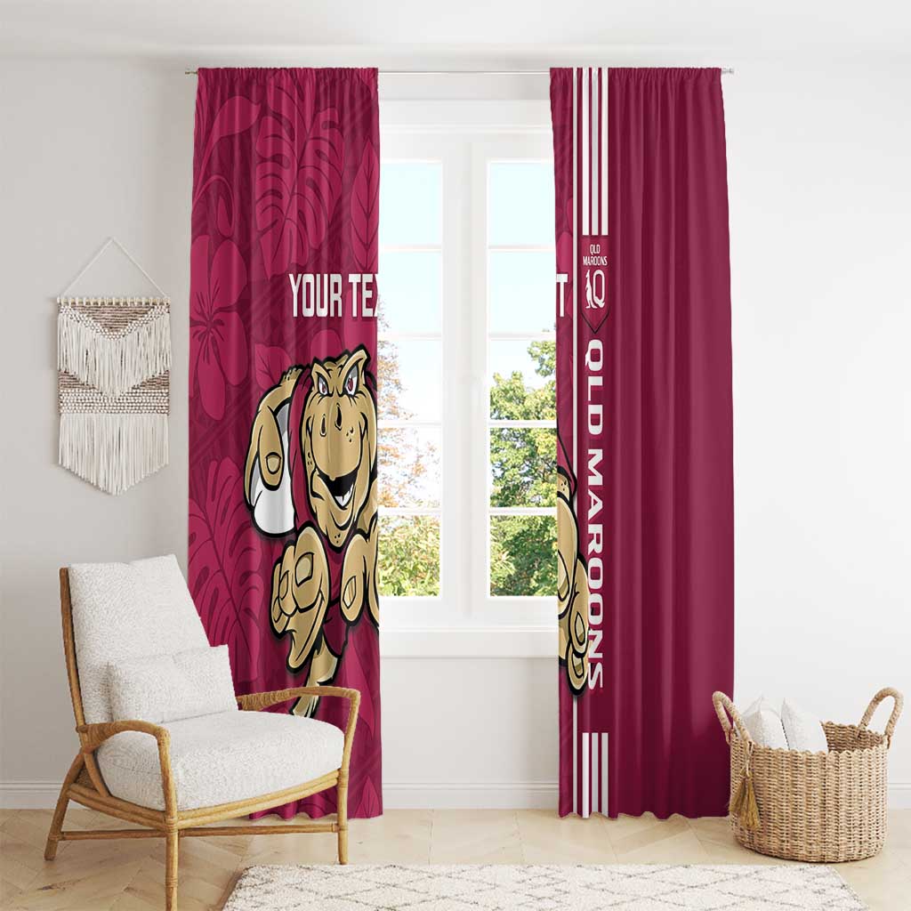 Custom QLD Maroons Rugby Window Curtain Cane Toads Polynesian Pattern Tropical Vibes