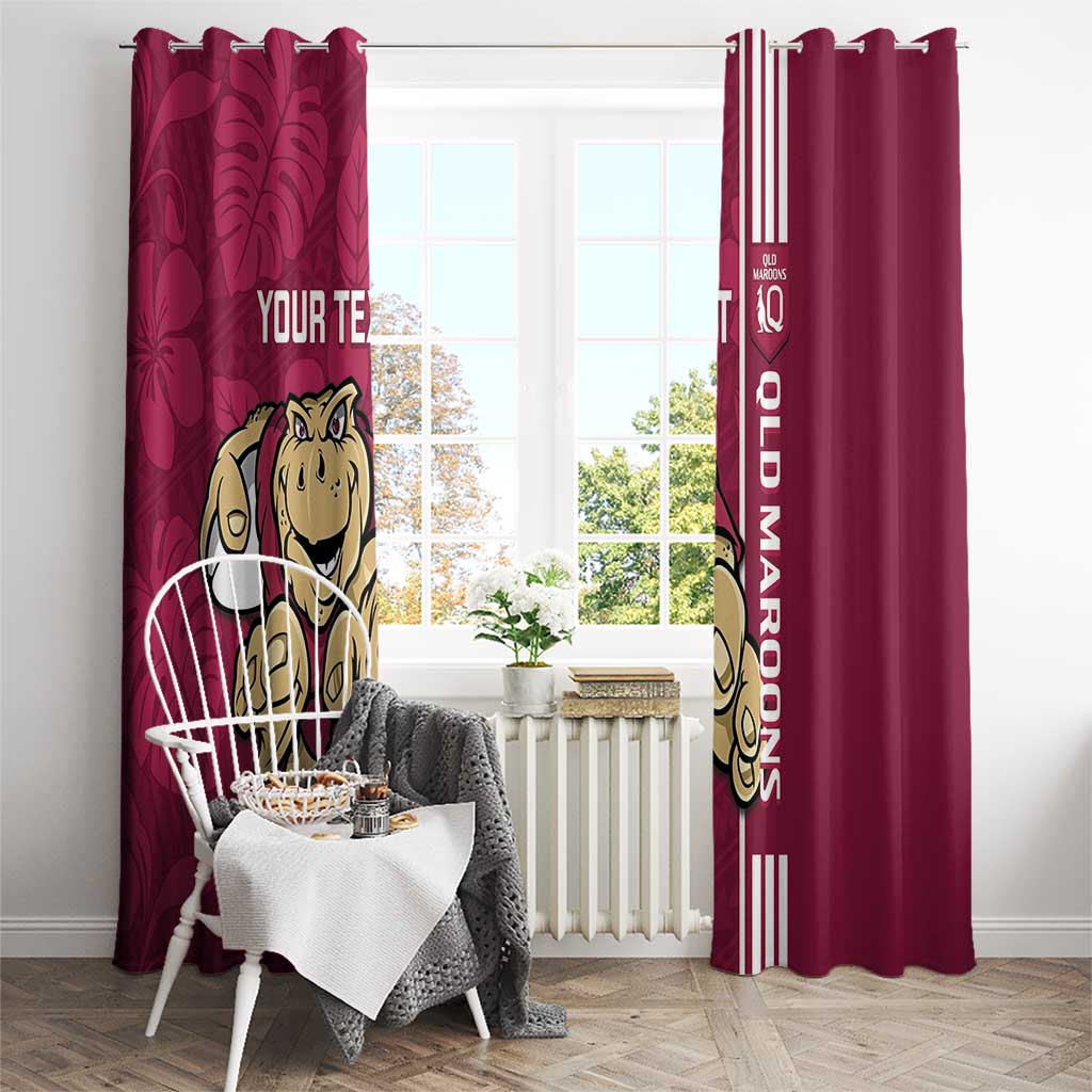 Custom QLD Maroons Rugby Window Curtain Cane Toads Polynesian Pattern Tropical Vibes