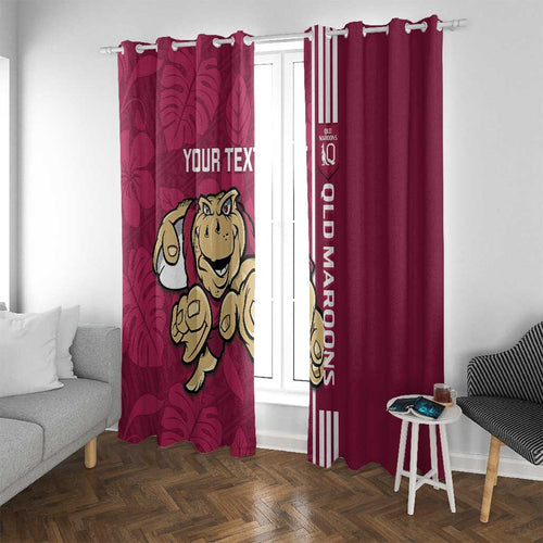 Custom QLD Maroons Rugby Window Curtain Cane Toads Polynesian Pattern Tropical Vibes