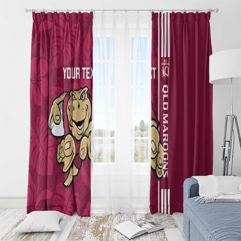 Custom QLD Maroons Rugby Window Curtain Cane Toads Polynesian Pattern Tropical Vibes