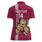 Custom QLD Maroons Rugby Women Polo Shirt Cane Toads Polynesian Pattern Tropical Vibes