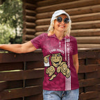 Custom QLD Maroons Rugby Women Polo Shirt Cane Toads Polynesian Pattern Tropical Vibes