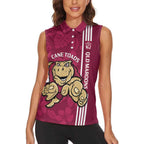 Custom QLD Maroons Rugby Women Sleeveless Polo Shirt Cane Toads Polynesian Pattern Tropical Vibes