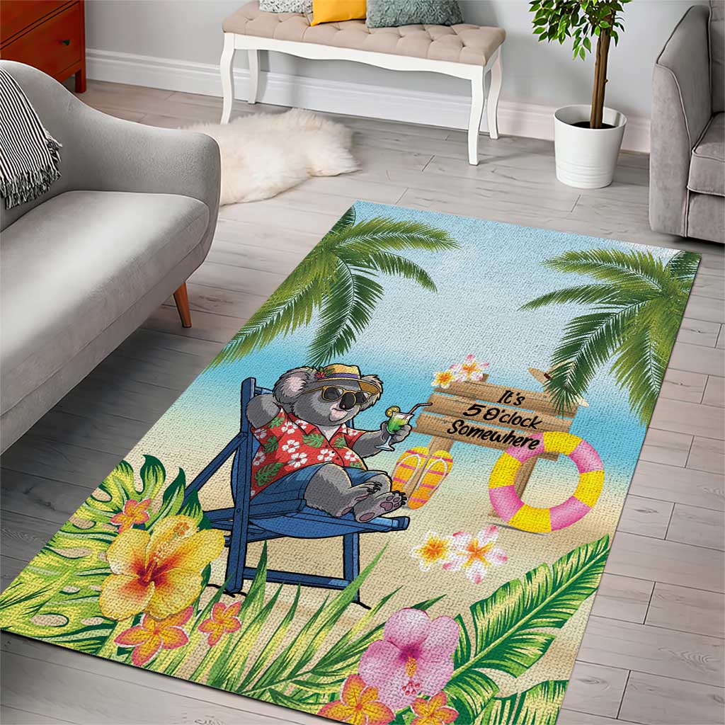 Chilling Koala Australia Area Rug It's 5 O’Clock Somewhere Tropical Vibes - Aussie Hoodie