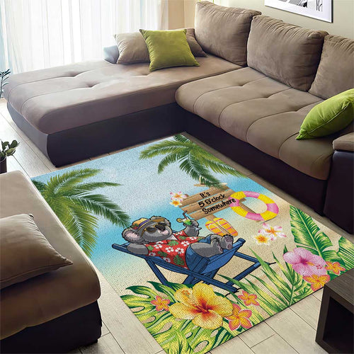 Chilling Koala Australia Area Rug It's 5 O’Clock Somewhere Tropical Vibes - Aussie Hoodie