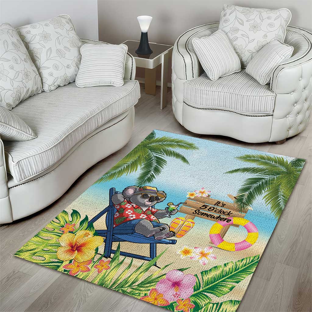 Chilling Koala Australia Area Rug It's 5 O’Clock Somewhere Tropical Vibes - Aussie Hoodie