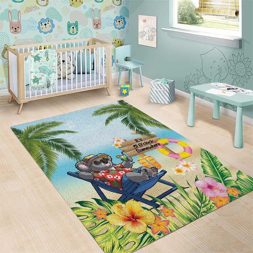 Chilling Koala Australia Area Rug It's 5 O’Clock Somewhere Tropical Vibes - Aussie Hoodie