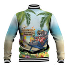 Chilling Koala Australia Baseball Jacket It's 5 OClock Somewhere Tropical Vibes LT14