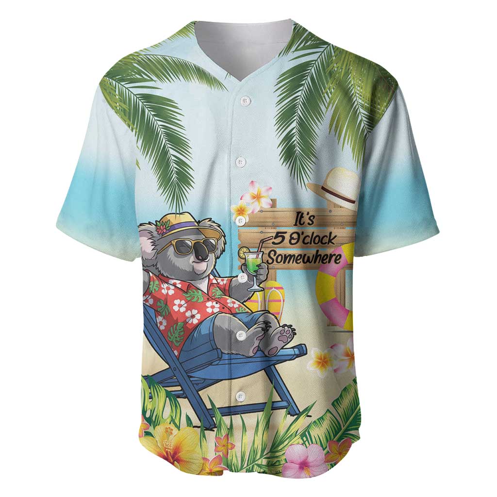 Chilling Koala Australia Baseball Jersey It's 5 O’Clock Somewhere Tropical Vibes - Aussie Hoodie