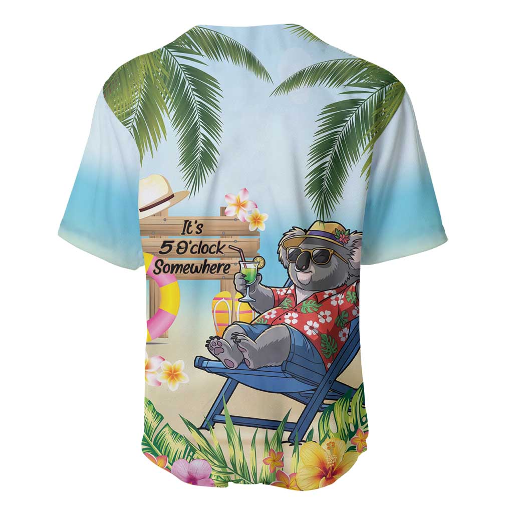 Chilling Koala Australia Baseball Jersey It's 5 O’Clock Somewhere Tropical Vibes - Aussie Hoodie