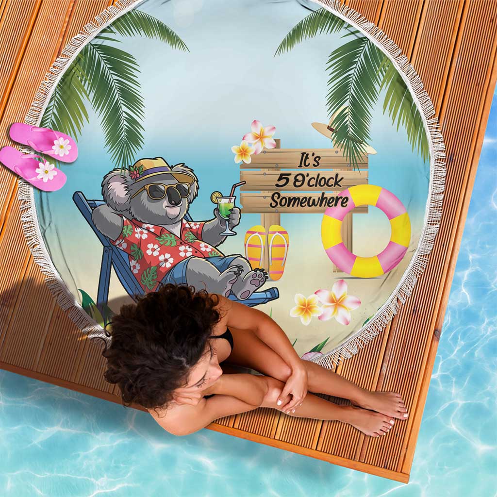Chilling Koala Australia Beach Blanket It's 5 O’Clock Somewhere Tropical Vibes - Aussie Hoodie