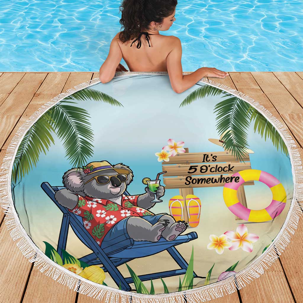 Chilling Koala Australia Beach Blanket It's 5 O’Clock Somewhere Tropical Vibes - Aussie Hoodie