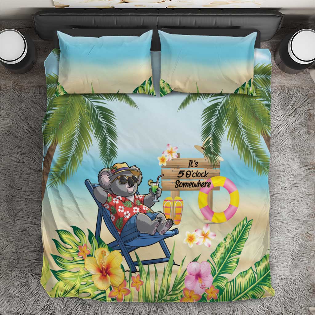 Chilling Koala Australia Bedding Set It's 5 O’Clock Somewhere Tropical Vibes - Aussie Hoodie
