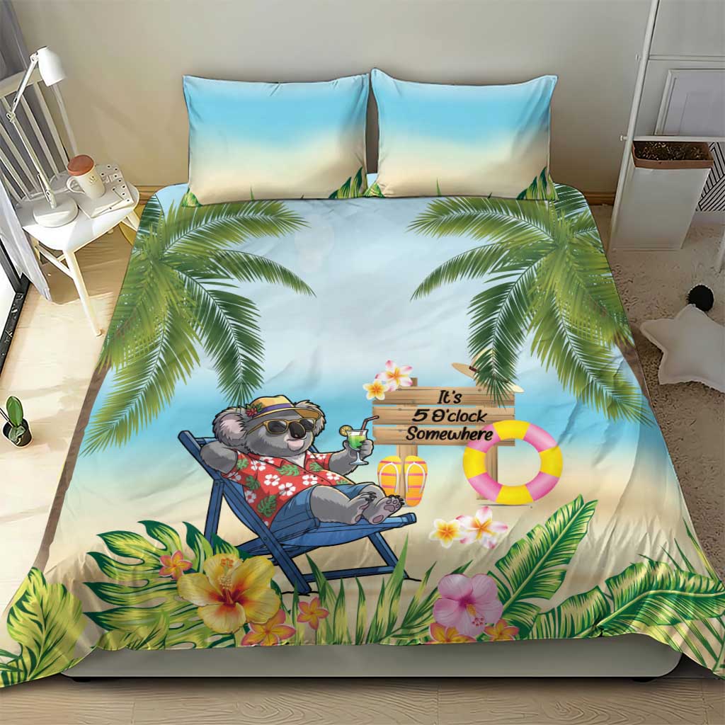 Chilling Koala Australia Bedding Set It's 5 O’Clock Somewhere Tropical Vibes - Aussie Hoodie