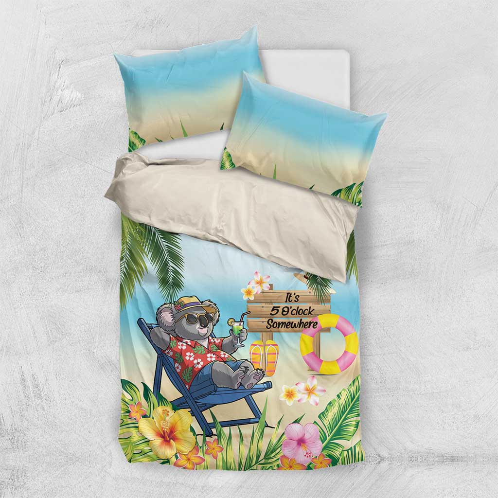 Chilling Koala Australia Bedding Set It's 5 O’Clock Somewhere Tropical Vibes - Aussie Hoodie