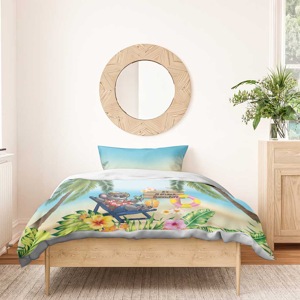 Chilling Koala Australia Bedding Set It's 5 O’Clock Somewhere Tropical Vibes - Aussie Hoodie