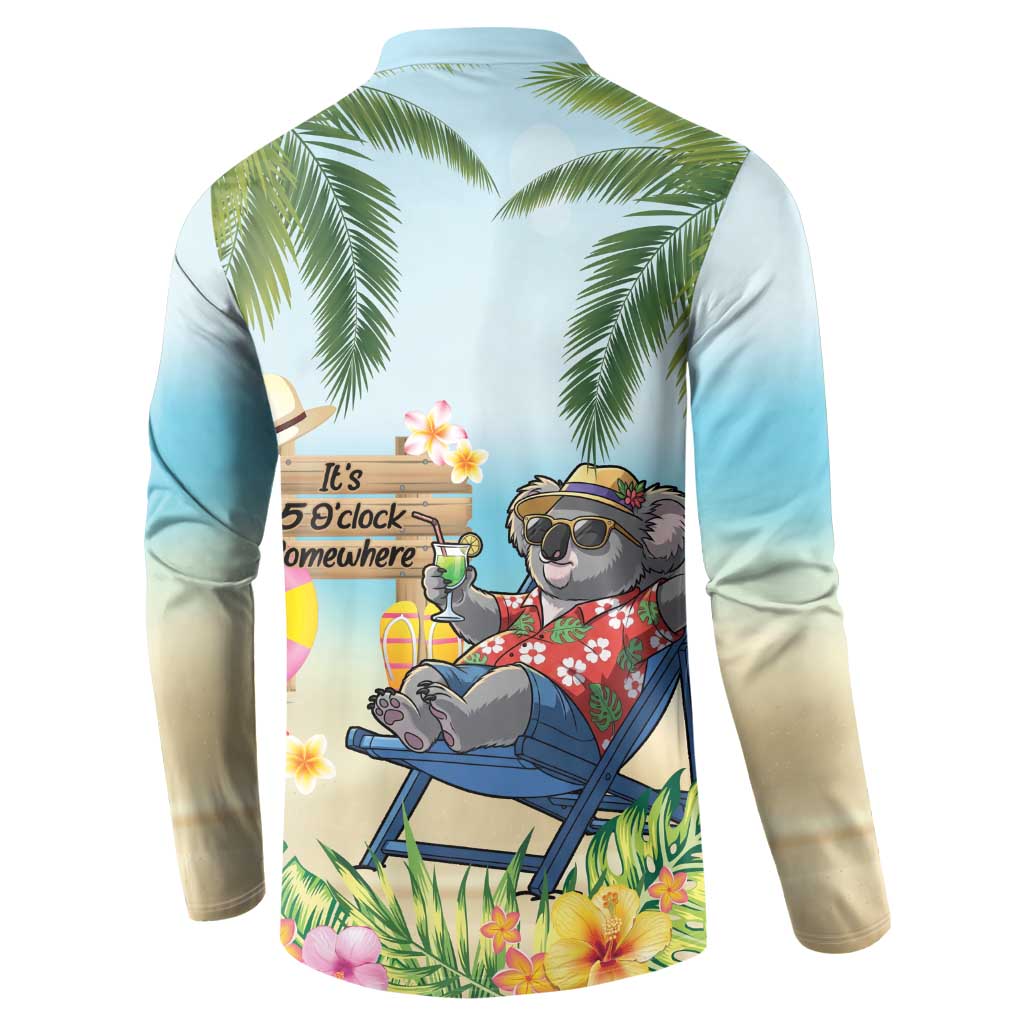 Chilling Koala Australia Button Sweatshirt It's 5 O’Clock Somewhere Tropical Vibes - Aussie Hoodie