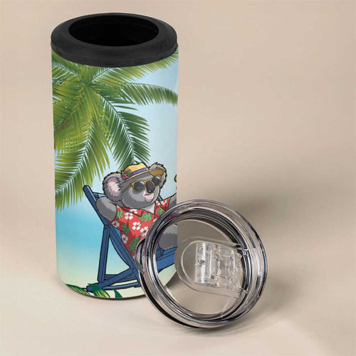 Chilling Koala Australia 4 in 1 Can Cooler Tumbler It's 5 O’Clock Somewhere Tropical Vibes - Aussie Hoodie