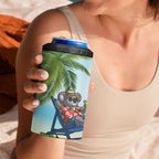 Chilling Koala Australia 4 in 1 Can Cooler Tumbler It's 5 O’Clock Somewhere Tropical Vibes - Aussie Hoodie