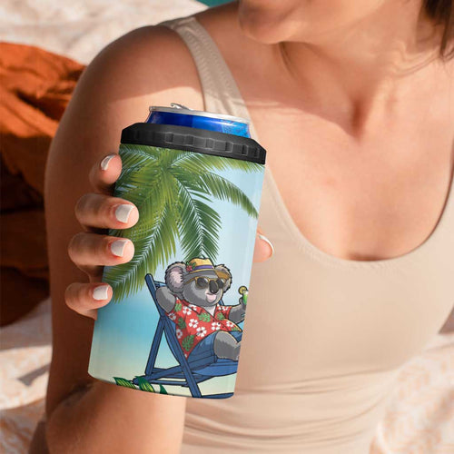 Chilling Koala Australia 4 in 1 Can Cooler Tumbler It's 5 O’Clock Somewhere Tropical Vibes - Aussie Hoodie