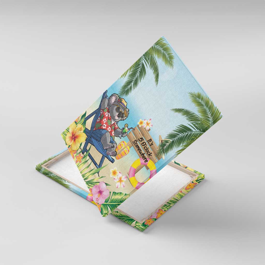 Chilling Koala Australia Canvas Wall Art It's 5 O’Clock Somewhere Tropical Vibes - Aussie Hoodie