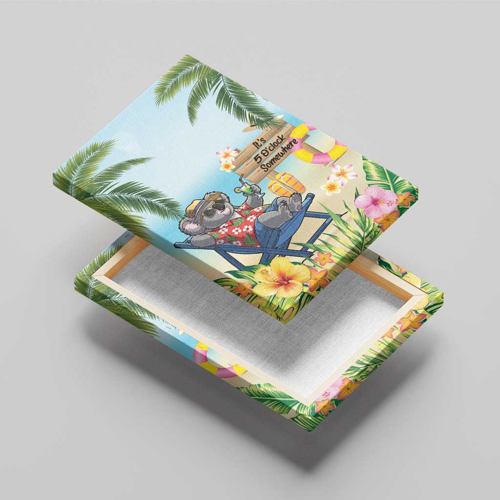 Chilling Koala Australia Canvas Wall Art It's 5 O’Clock Somewhere Tropical Vibes - Aussie Hoodie