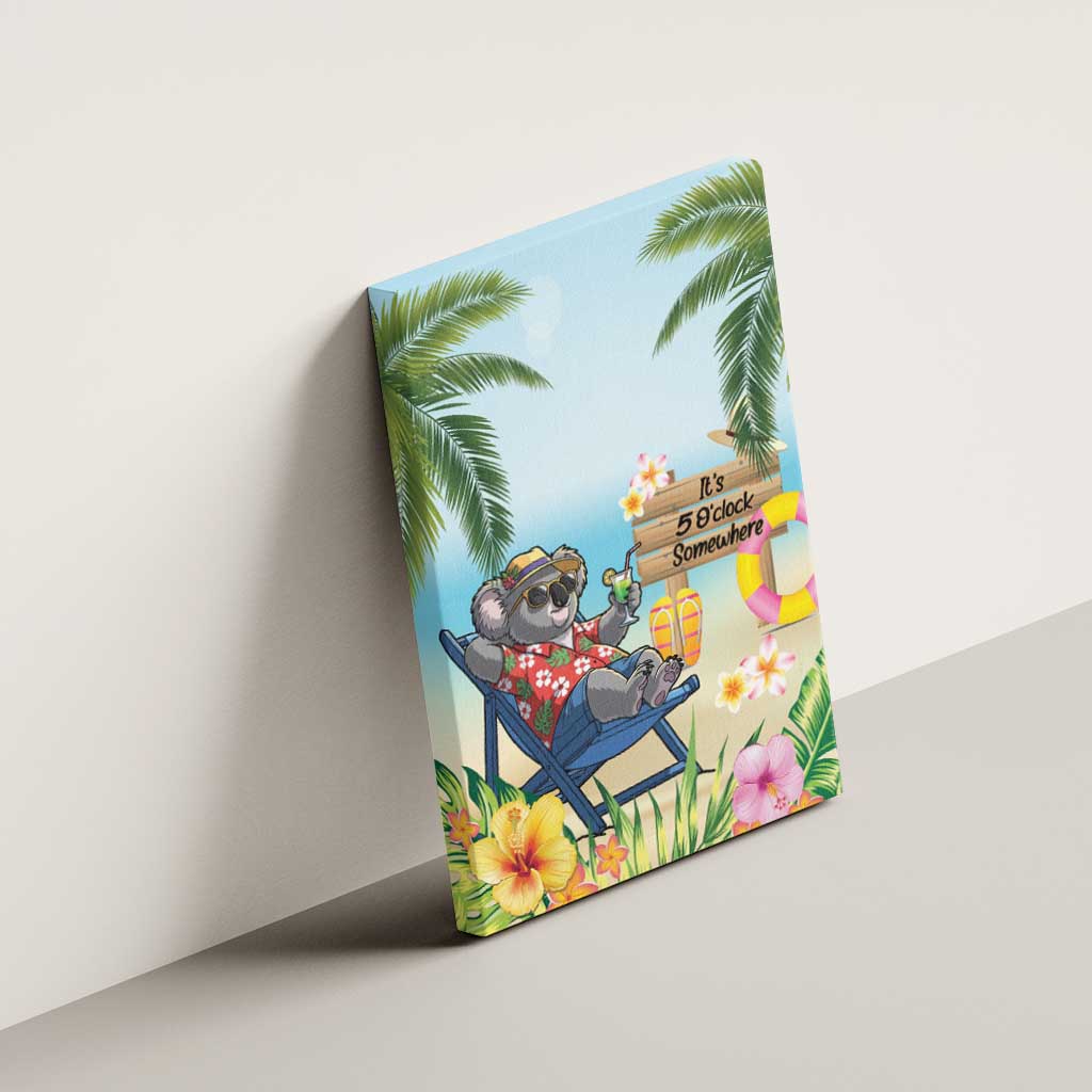 Chilling Koala Australia Canvas Wall Art It's 5 O’Clock Somewhere Tropical Vibes - Aussie Hoodie