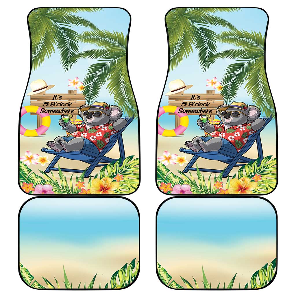 Chilling Koala Australia Car Mats It's 5 O’Clock Somewhere Tropical Vibes - Aussie Hoodie