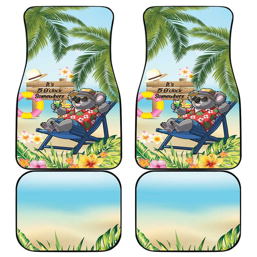 Chilling Koala Australia Car Mats It's 5 O’Clock Somewhere Tropical Vibes - Aussie Hoodie