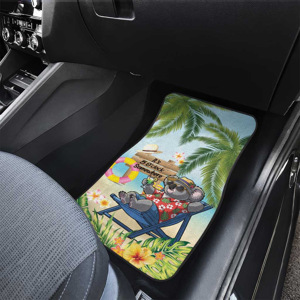 Chilling Koala Australia Car Mats It's 5 O’Clock Somewhere Tropical Vibes - Aussie Hoodie